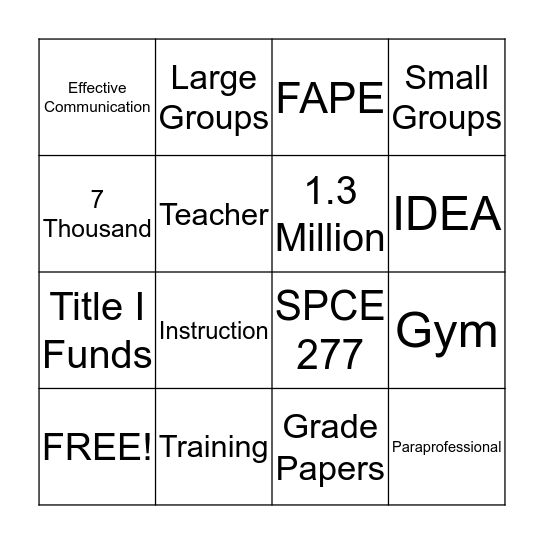 Chapter 10 Bingo Card