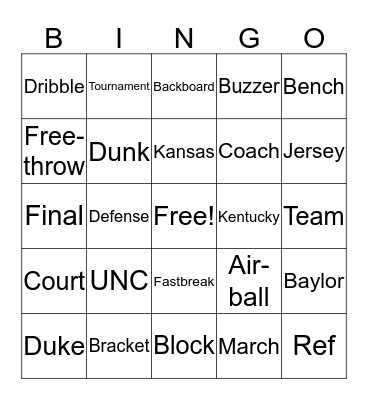 MA MARCH MADNESS BINGO Card