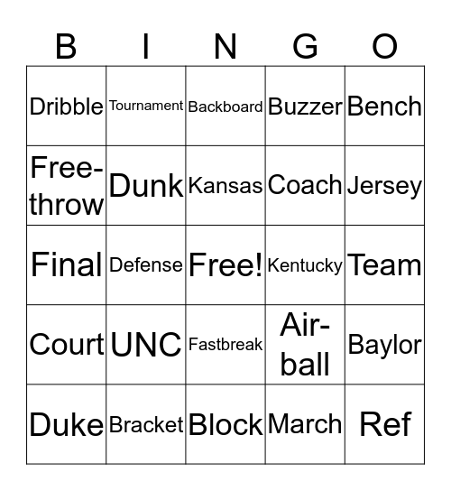 MA MARCH MADNESS BINGO Card