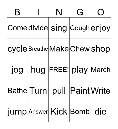 ING Bingo Card