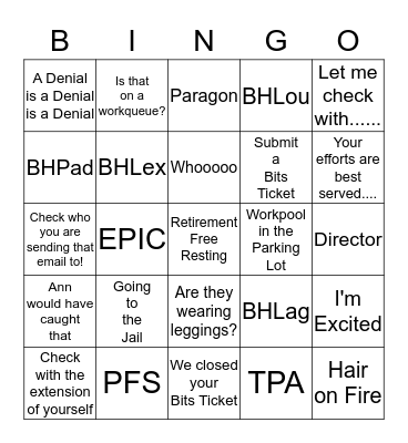 Ann's Retirement Bingo Card