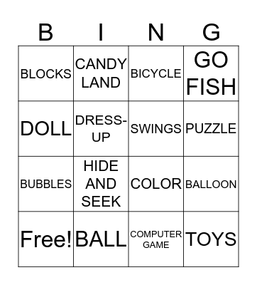 GAMES Bingo Card