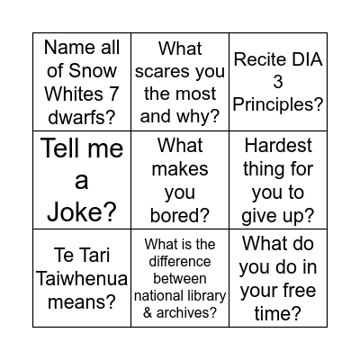 Let's Get To Know Each Other! Bingo Card