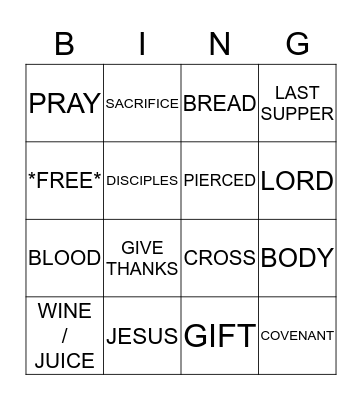 REMEMBER ME Bingo Card