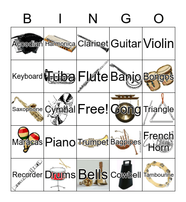 MUSICAL BINGO Card