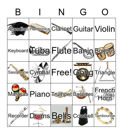 MUSICAL BINGO Card