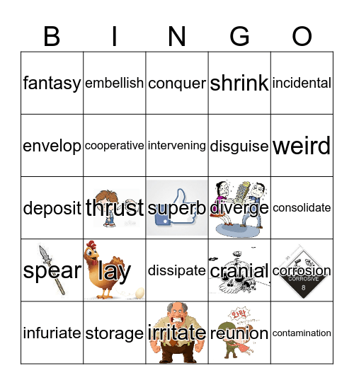 TOEFL LIST5-1 Bingo Card