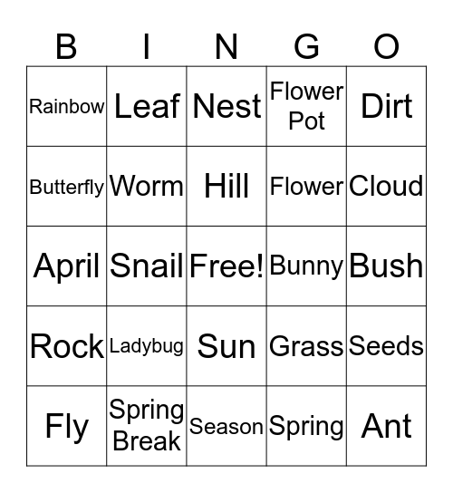 SPRING BINGO Card