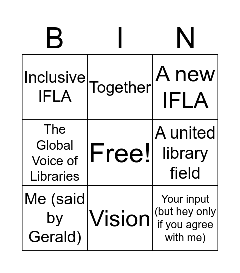 The Vision Bingo Card