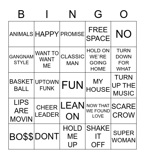 BUMPIN BINGO Card