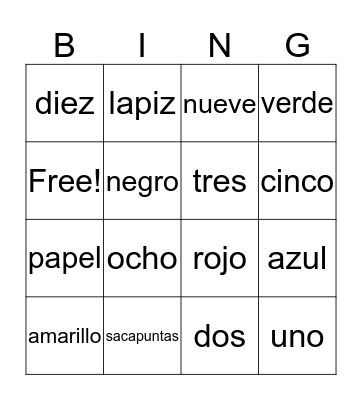 BINGO Card
