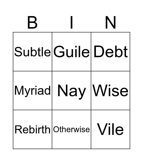 Harlem Renaissance Bingo Card