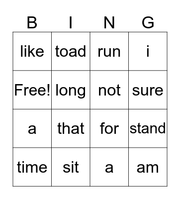 lots of fun Bingo Card