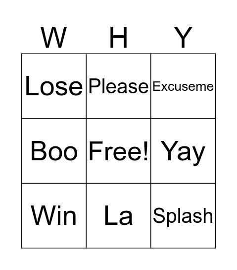 Maybe Bingo Card