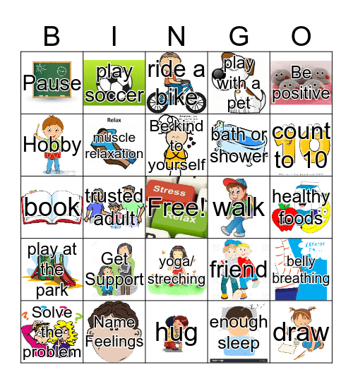 Coping with Stress Bingo Card