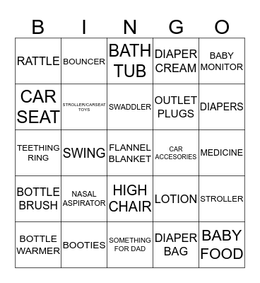 BABY SHOWER BINGO Card
