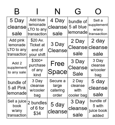 SAMO PJ BINGO Card