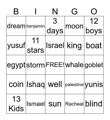 Islamic Bingo Card