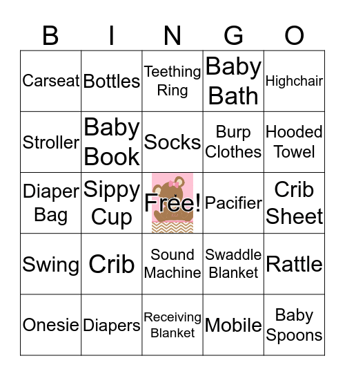 baby Shower Bingo Card