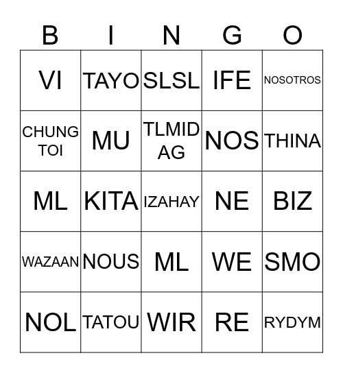 COMMIT TO WE Bingo Card