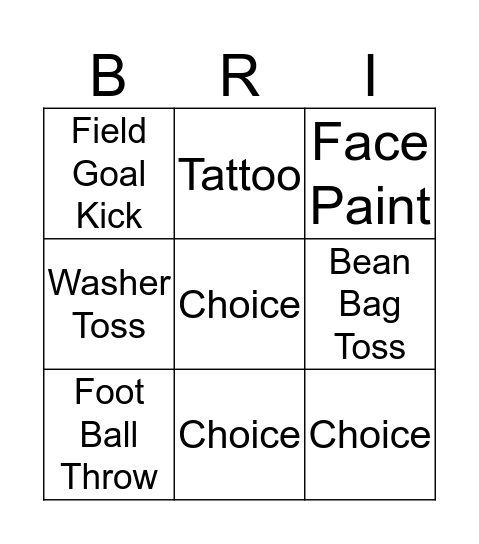 Aspirus Titletown Fun Zone Bingo Card