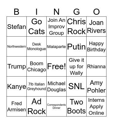 8G Band Legendary Q&A Bingo Card