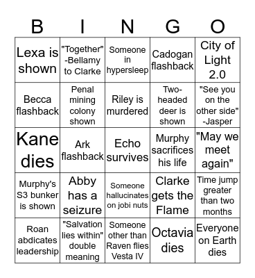 The 100 S4 Bingo Card