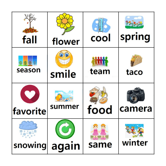 My Favorite Season is Spring Bingo Card