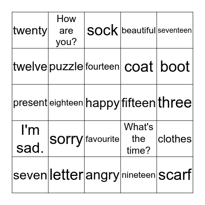 Bingo Card