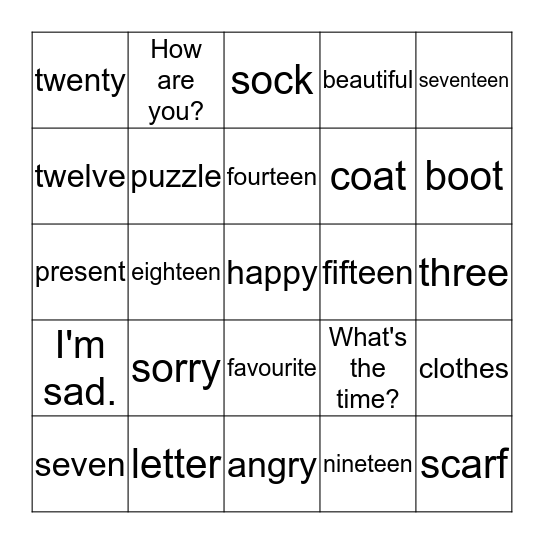 Bingo Card