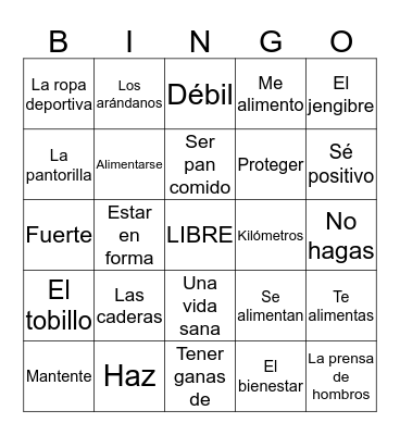 U3E1 Voabulario - Loteria Bingo Card