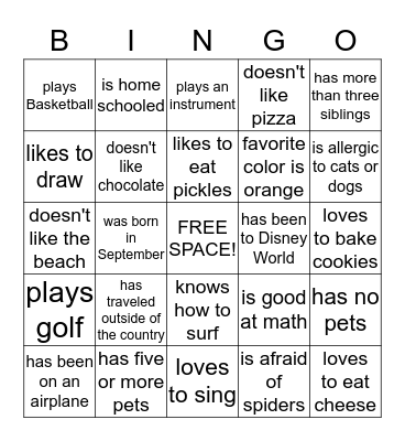 FIND SOMEONE WHO... Bingo Card