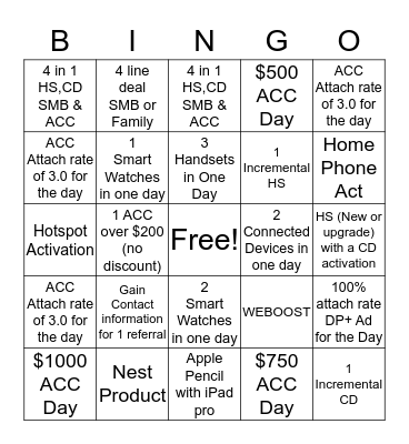 Spring Bingo Card