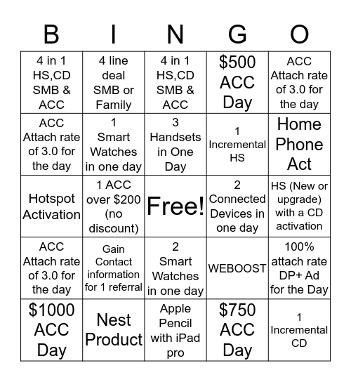 Spring Bingo Card