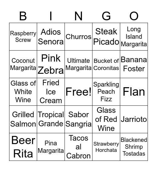 CAFE SABOR Bingo Card