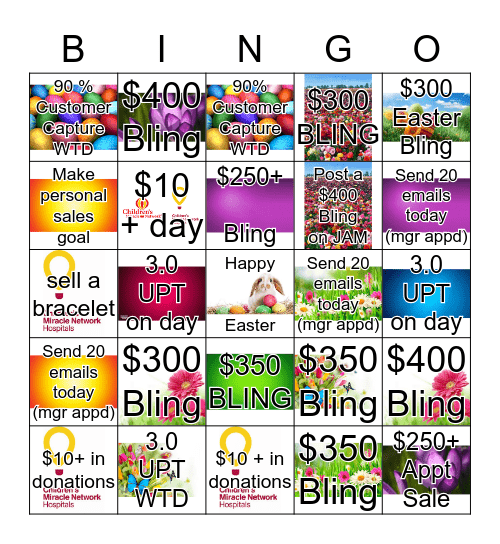 SPRING BLINGO Bingo Card