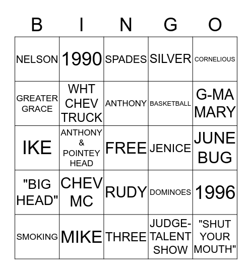 REDD'S 50TH BIRTHDAY  Bingo Card
