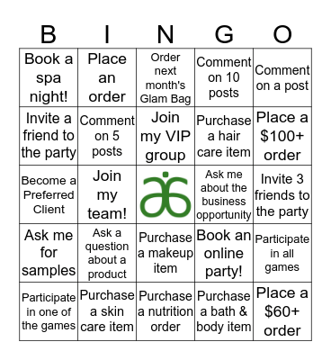 Arbonne Bingo Card
