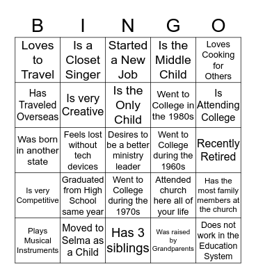 Teambuilding  Bingo Card