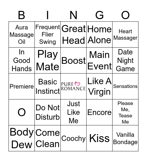 PURE ROMANCE BINGO Card