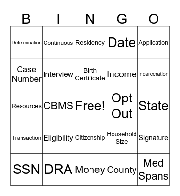 CONTINUOUS ELIGIBILITY FAQ'S Bingo Card