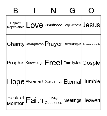 Conference Bingo Card