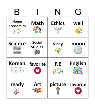 I LIKE MATH Bingo Card