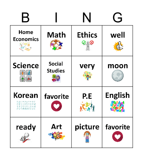 I LIKE MATH Bingo Card