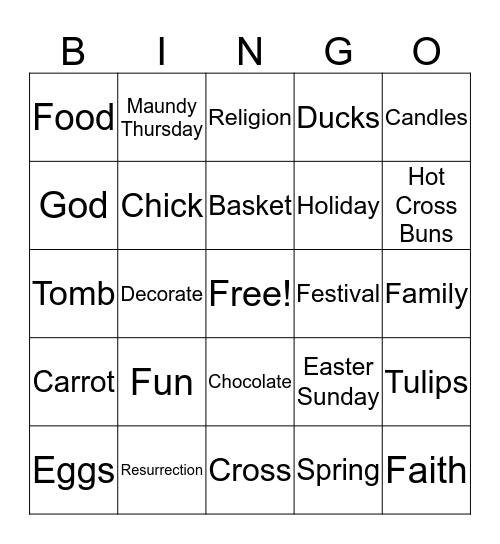 Easter Bingo Card