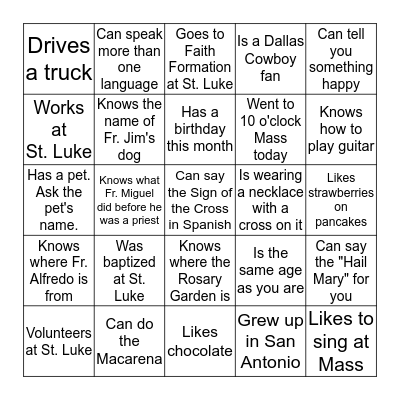 Find Someone Who... Bingo Card