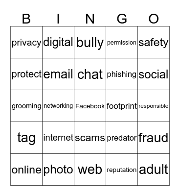 Cyber Safety Bingo Card