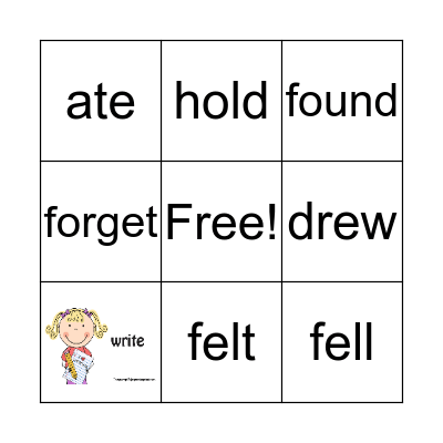 Bingo of verbs Bingo Card