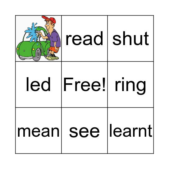 Bingo Of Verbs Bingo Card