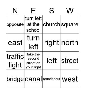 Show me the way Bingo Card